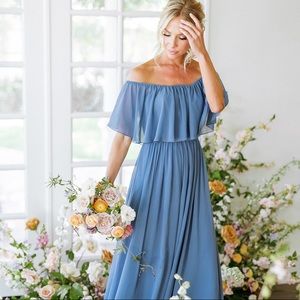 Revelry Abigail Chiffon Dress - Deep Olive (950)